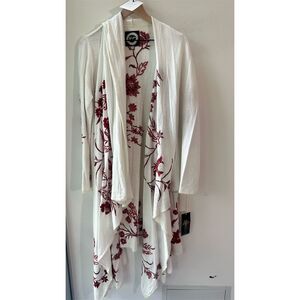 Johnny Was 🆕 biya Ivory Floral Embroidered Kimono Long Sleeve S